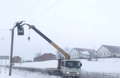 На Майской стало светлей. В Маслянино обновили уличное освещение