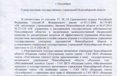 Распоряжение от 24.12.2024г. о реорганизации